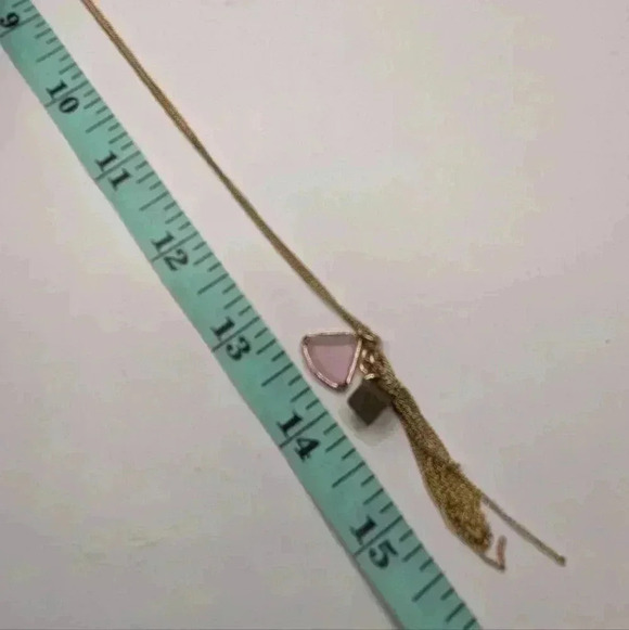 Unique J.Crew Necklace: Gold Chain with Shimmering Tassel & Crystals - Picture 4 of 5